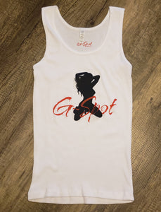 G~Spot Premium Ladies Collection White/Red  Classic Logo Tank-Top